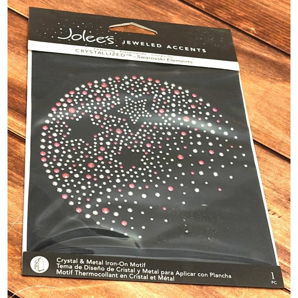 JOLEES JEWELED ACCENTS 56-40099 STARDUST CRYSTAL & METAL IRON ON  WITH SWAROVSKI